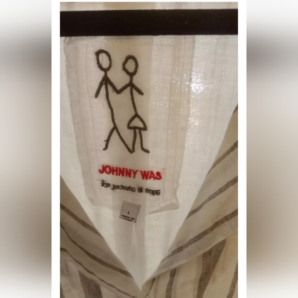 Johnny Was Zona Stripe Linen Jacket Large - Picture 6 of 12